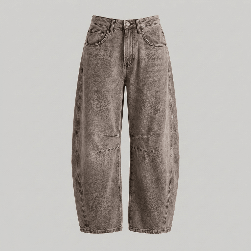 Flora high-waisted barrel leg jeans