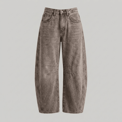 Flora high-waisted barrel leg jeans