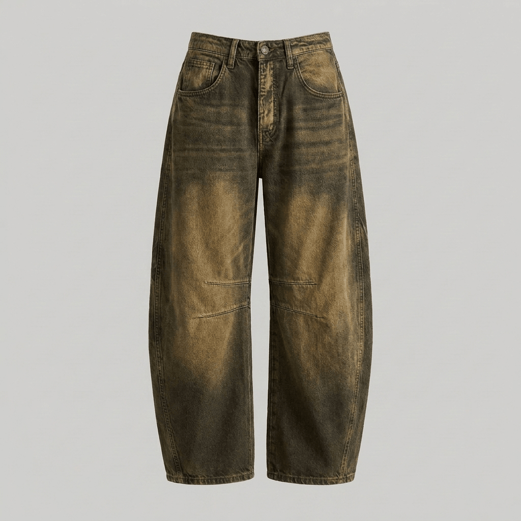 Flora high-waisted barrel leg jeans