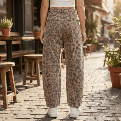 Flora high-waisted barrel leg jeans