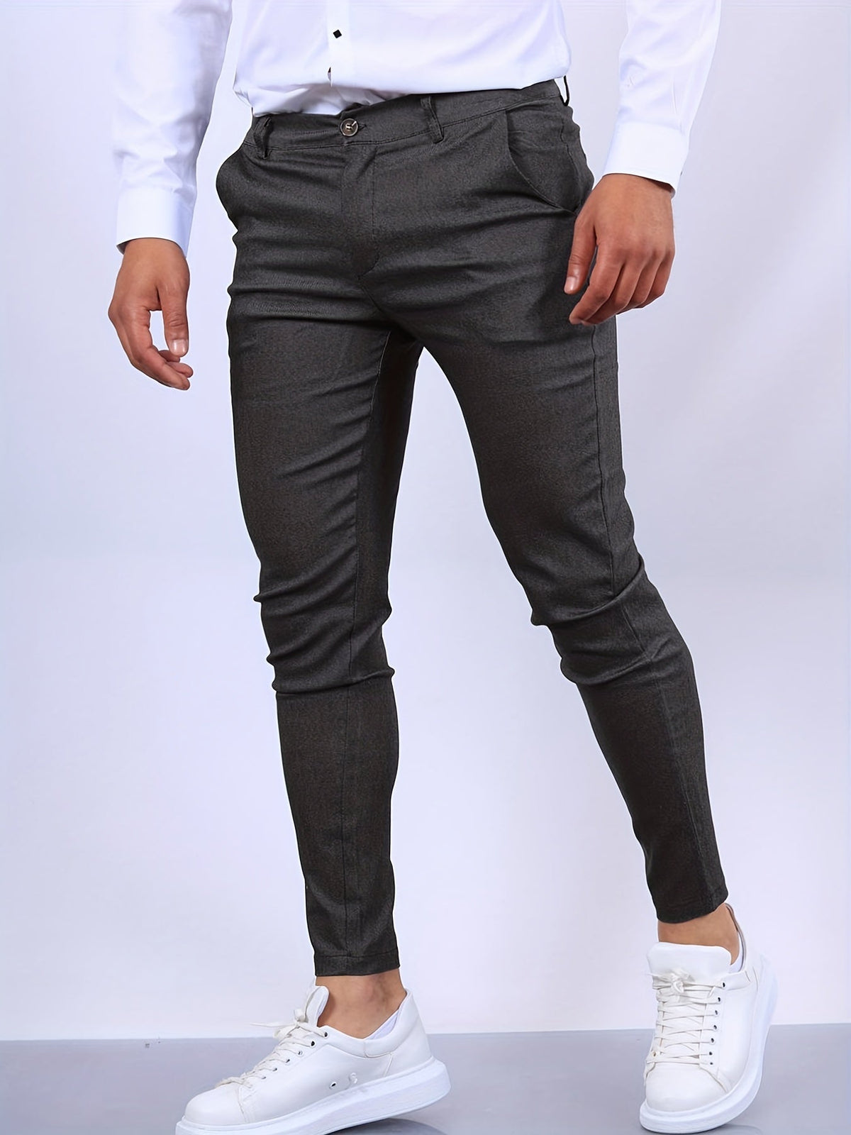 Fraser men's slim tapered stretch chinos, alternative view