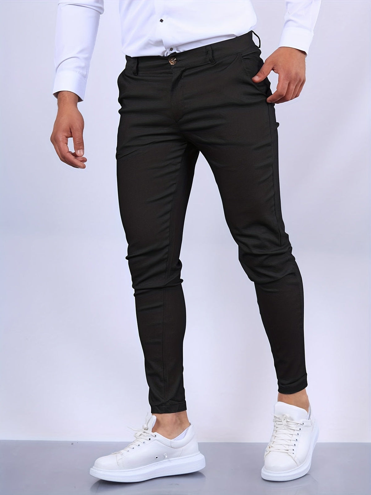 Fraser men's slim tapered stretch chinos, alternative view