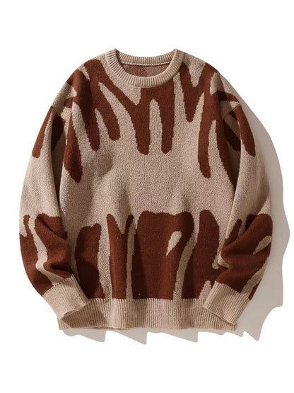 Gaspard | Jersey de Punto Grueso con Estampado Abstracto - StilfulltMen's sweatersMarrónSGaspard | Jersey de Punto Grueso con Estampado Abstracto