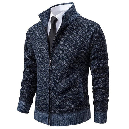 Grayson | Chaqueta de Punto de Rombos con Cremallera de Otoño - StilfulltMen's vests41025 - 224AzulSGrayson | Chaqueta de Punto de Rombos con Cremallera de Otoño