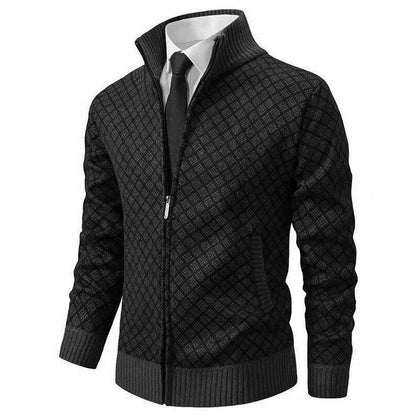 Grayson | Chaqueta de Punto de Rombos con Cremallera de Otoño - StilfulltMen's vests41025 - 236NegroSGrayson | Chaqueta de Punto de Rombos con Cremallera de Otoño