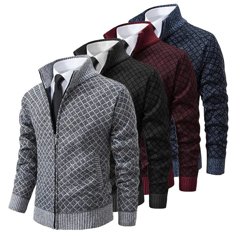 Grayson | Chaqueta de Punto de Rombos con Cremallera de Otoño - StilfulltMen's vests41025 - 236NegroSGrayson | Chaqueta de Punto de Rombos con Cremallera de Otoño