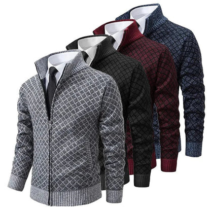 Grayson | Chaqueta de Punto de Rombos con Cremallera de Otoño - StilfulltMen's vests41025 - 236NegroSGrayson | Chaqueta de Punto de Rombos con Cremallera de Otoño