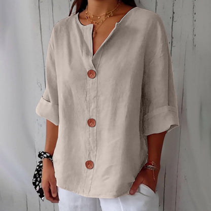 Hadley | Blusa de Lino con Botones de Madera - StilfulltWomen's blousesArenaSHadley | Blusa de Lino con Botones de Madera