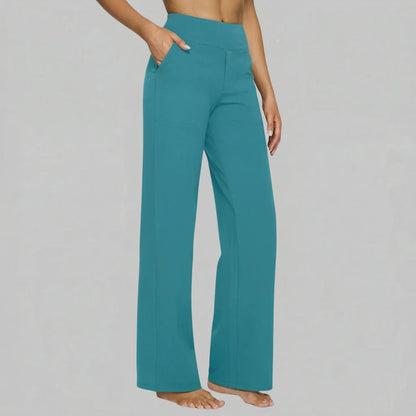 Hadley | Pantalón Ancho Elástico de Talle Alto - StilfulltWomen's pantsAzul turquesaSHadley | Pantalón Ancho Elástico de Talle Alto
