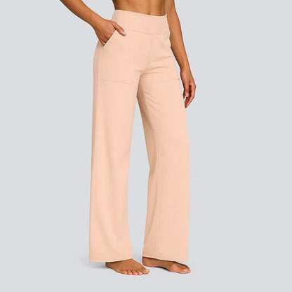 Hadley | Pantalón Ancho Elástico de Talle Alto - StilfulltWomen's pantsCafé oscuroSHadley | Pantalón Ancho Elástico de Talle Alto