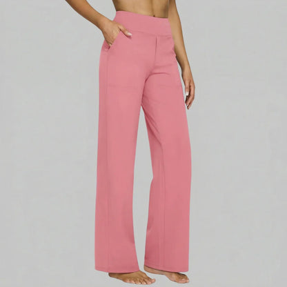 Hadley | Pantalón Ancho Elástico de Talle Alto - StilfulltWomen's pantsRosaSHadley | Pantalón Ancho Elástico de Talle Alto