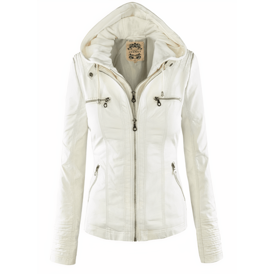 Harlow | Chaqueta Efecto Piel con Capucha Desmontable - StilfulltWomen's jacketsVAHFOTSVBlancoXSHarlow | Chaqueta Efecto Piel con Capucha Desmontable
