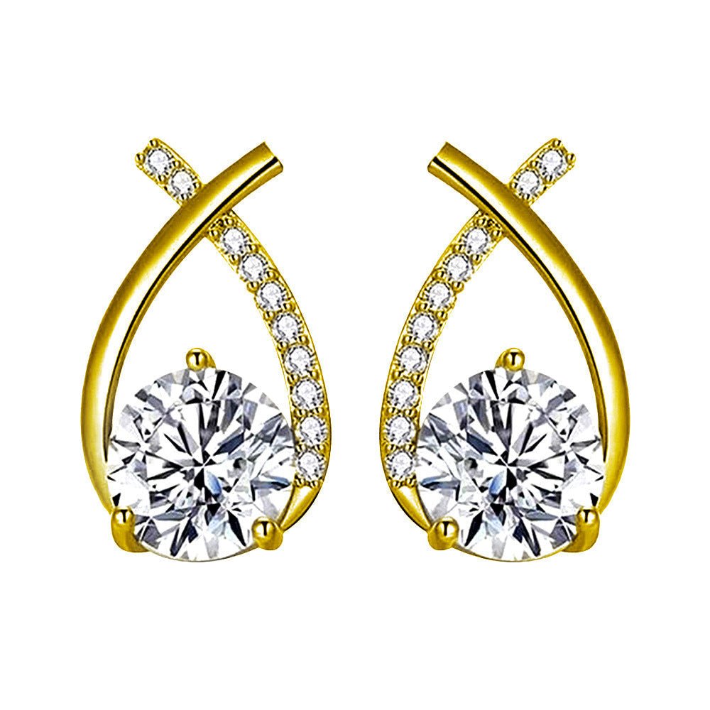 Harlow | Pendientes Dorados de Gota con Cristal - StilfulltWomen's jewelryVIVA430855MODAHarlow | Pendientes Dorados de Gota con Cristal