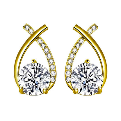 Harlow | Pendientes Dorados de Gota con Cristal - StilfulltWomen's jewelryVIVA430855MODAHarlow | Pendientes Dorados de Gota con Cristal
