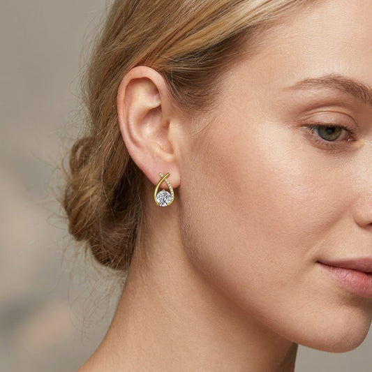 Harlow | Pendientes Dorados de Gota con Cristal - StilfulltWomen's jewelryVIVA430855MODAHarlow | Pendientes Dorados de Gota con Cristal