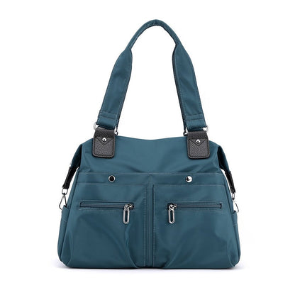 Harriet nylon shoulder bag with laptop pocket in blue