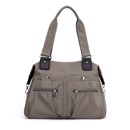 Harriet nylon shoulder bag with laptop pocket in brown