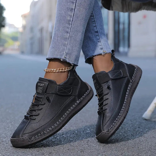 Henrietta slip-on trainers with elastic side panels in black