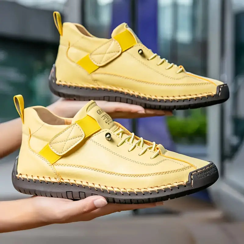 Henrietta slip-on trainers with elastic side panels in yellow