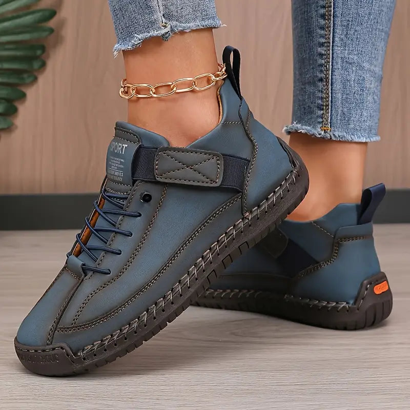 Henrietta slip-on trainers with elastic side panels in navy