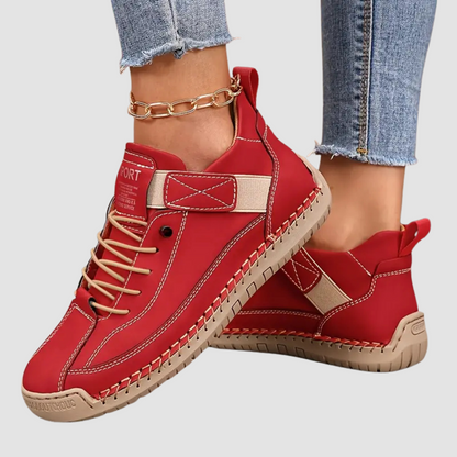 Henrietta slip-on trainers with elastic side panels in red