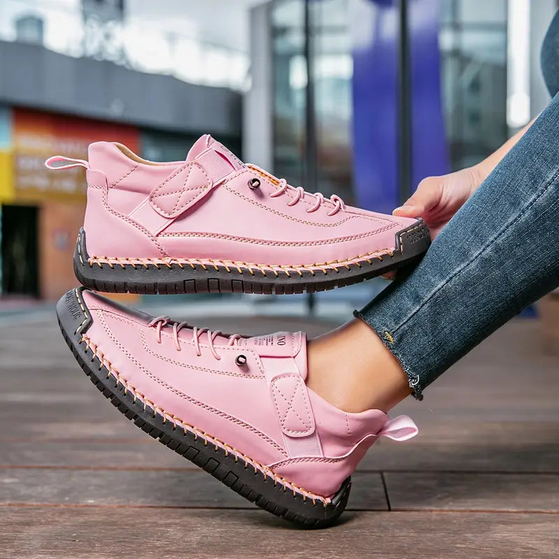 Henrietta slip-on trainers with elastic side panels in pink