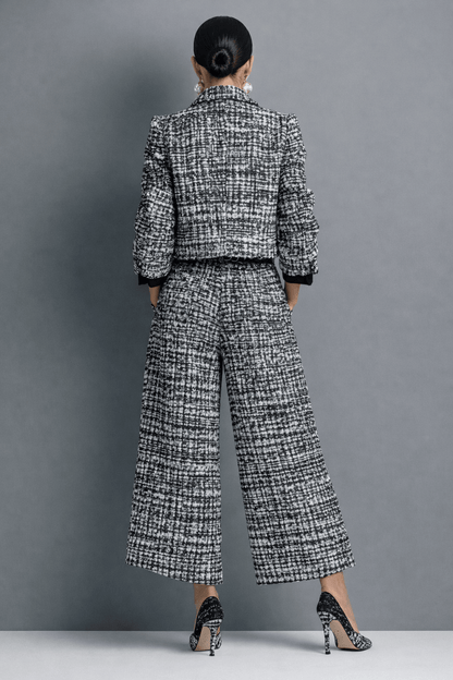 Henriette | Struktureret Todelt Buksedragt i Tweed - StilfulltWomen's outfit setsBlåUK6| XSHenriette | Struktureret Todelt Buksedragt i Tweed