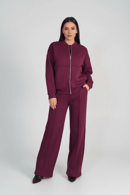 Hester soft wide-leg tracksuit set with zip jacket, alternative view