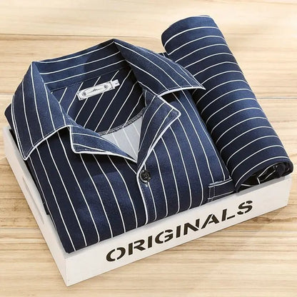 Hollis | Pijama Clásico de Hombre con Botones - StilfulltMen's sleepwearTNEZ5LG9Azul BayouxLHollis | Pijama Clásico de Hombre con Botones