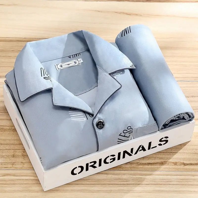 Hollis | Pijama Clásico de Hombre con Botones - StilfulltMen's sleepwear6REBF5J9Gris bígaroLHollis | Pijama Clásico de Hombre con Botones