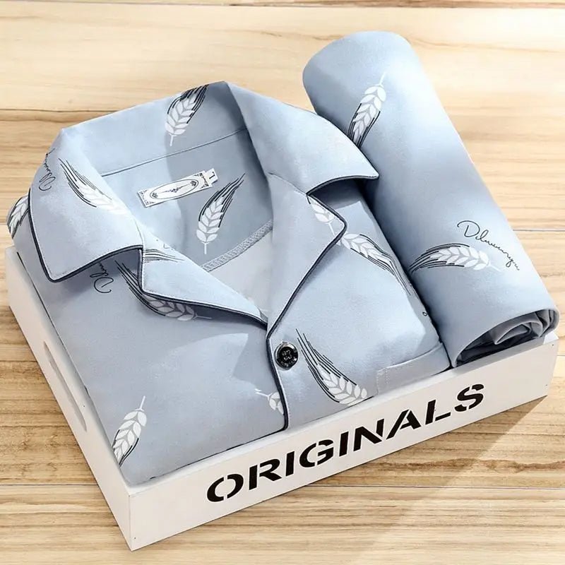 Hollis | Pijama Clásico de Hombre con Botones - StilfulltMen's sleepwearO6UIVXV7Gris plumaLHollis | Pijama Clásico de Hombre con Botones