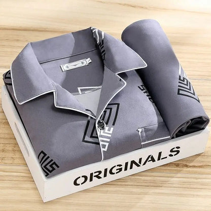 Hollis | Pijama Clásico de Hombre con Botones - StilfulltMen's sleepwearUTB3NECJGris tormentaLHollis | Pijama Clásico de Hombre con Botones