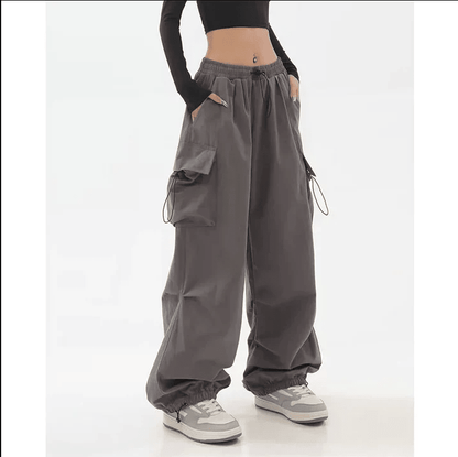 Ilaria | Pantalón Cargo Ancho Estilo Paracaídas - StilfulltWomen's pantsSKU_1778869447319_563GrisSIlaria | Pantalón Cargo Ancho Estilo Paracaídas