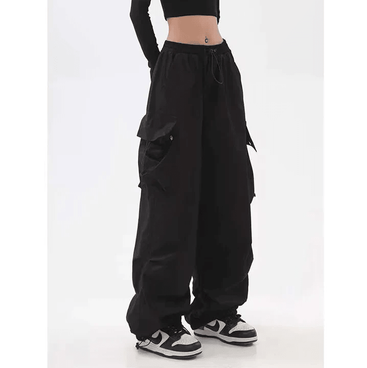 Ilaria | Pantalón Cargo Ancho Estilo Paracaídas - StilfulltWomen's pantsSKU_1778869447319_716NegroSIlaria | Pantalón Cargo Ancho Estilo Paracaídas