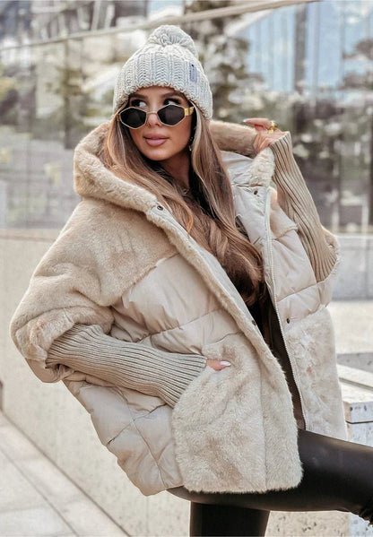 Ilvie | Chaquetón Acolchado Oversize con Capucha - StilfulltWomen's jacketsCJYD217464207GTBeige cremaSIlvie | Chaquetón Acolchado Oversize con Capucha