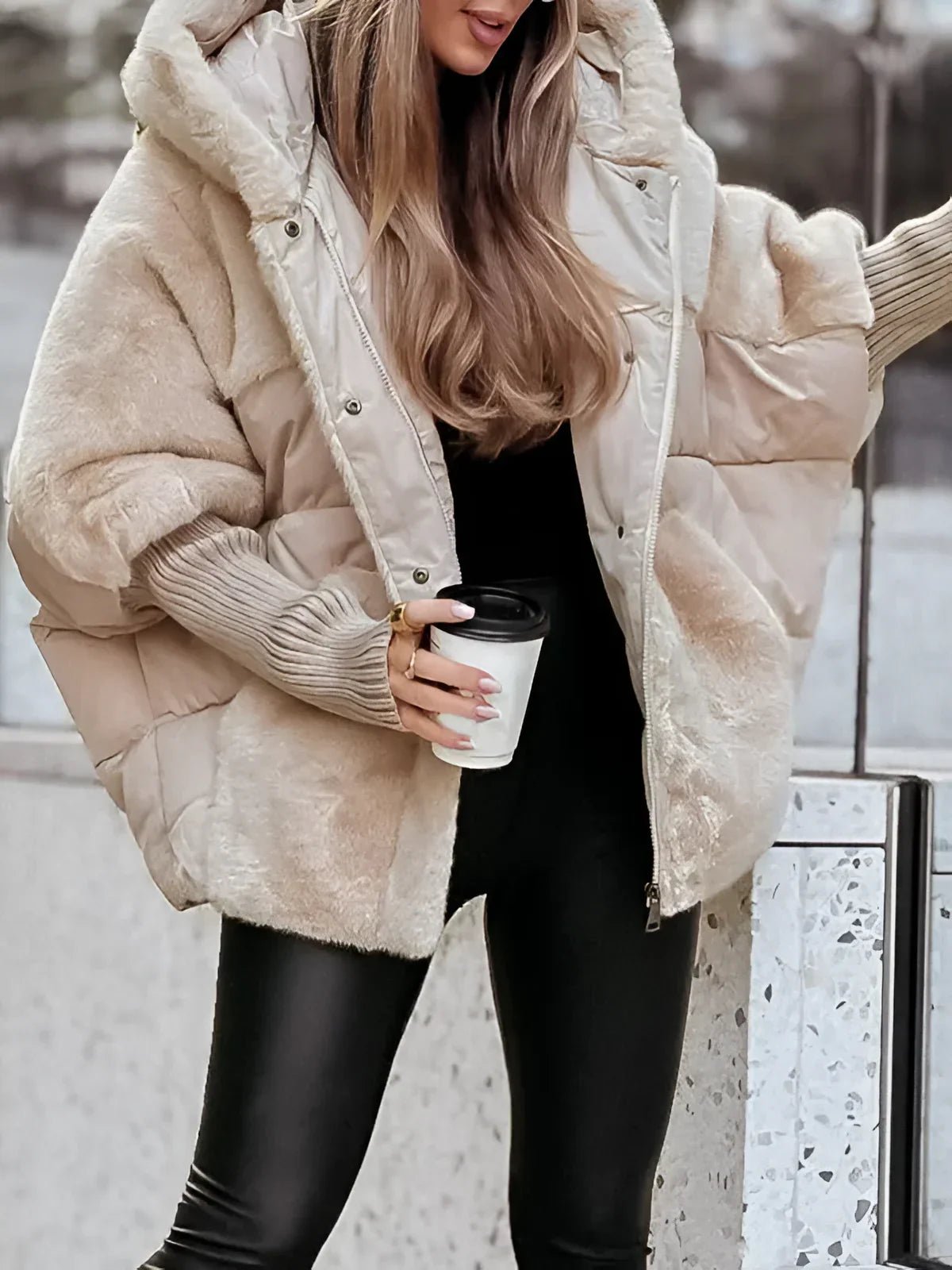 Ilvie | Chaquetón Acolchado Oversize con Capucha - StilfulltWomen's jacketsCJYD217464213MNGris claroSIlvie | Chaquetón Acolchado Oversize con Capucha
