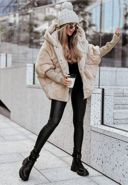 Ilvie | Chaquetón Acolchado Oversize con Capucha - StilfulltWomen's jacketsCJYD217464213MNGris claroSIlvie | Chaquetón Acolchado Oversize con Capucha