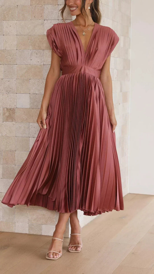 Ilvra | Klänning med djup urringning Elegant och raffinerad - StilfulltdressD3-YB403017RosaSIlvra | Klänning med djup urringning Elegant och raffinerad