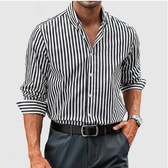 Beckett | Camisa de Rayas de Algodón para Hombre