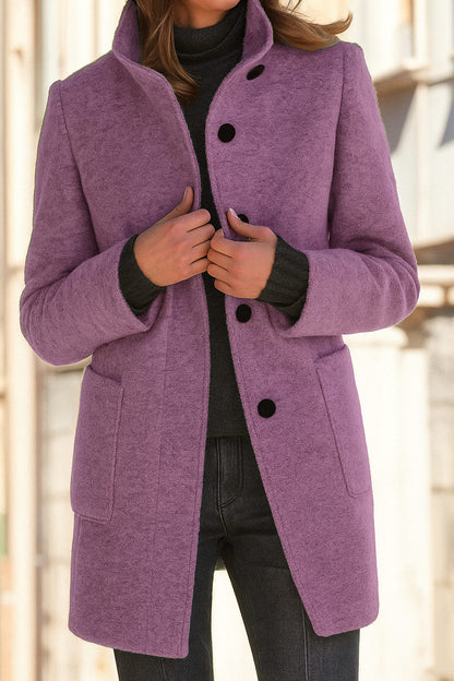 Ingrid | Abrigo Recto de Cuello Alto - StilfulltWomen's jacketsLilaSIngrid | Abrigo Recto de Cuello Alto