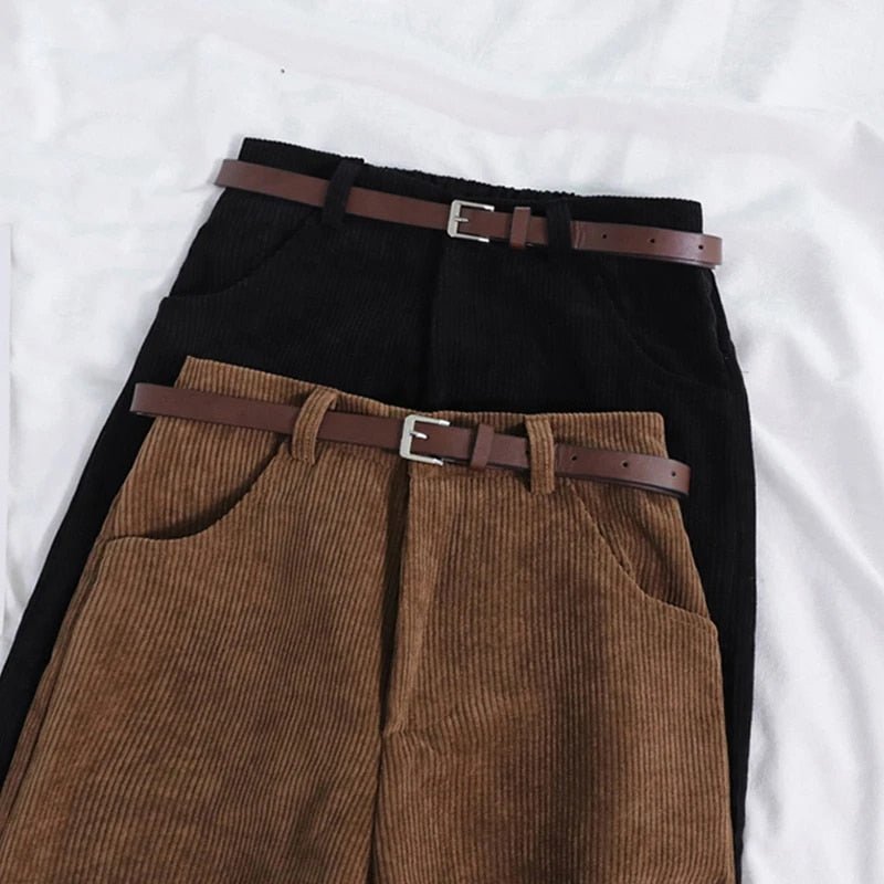 Juliette | Pantalón de Pana Holgado de Tiro Alto para Otoño - StilfulltWomen's pants52225-05NegroSJuliette | Pantalón de Pana Holgado de Tiro Alto para Otoño