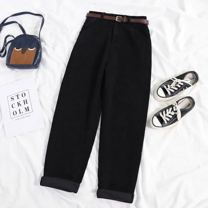 Juliette | Pantalón de Pana Holgado de Tiro Alto para Otoño - StilfulltWomen's pants52225-05NegroSJuliette | Pantalón de Pana Holgado de Tiro Alto para Otoño