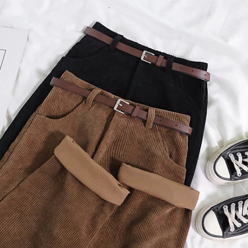 Juliette | Pantalón de Pana Holgado de Tiro Alto para Otoño - StilfulltWomen's pants52225-05NegroSJuliette | Pantalón de Pana Holgado de Tiro Alto para Otoño