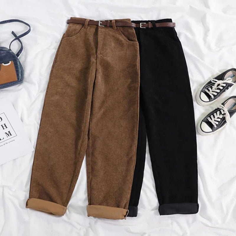 Juliette | Pantalón de Pana Holgado de Tiro Alto para Otoño - StilfulltWomen's pants52225-05NegroSJuliette | Pantalón de Pana Holgado de Tiro Alto para Otoño