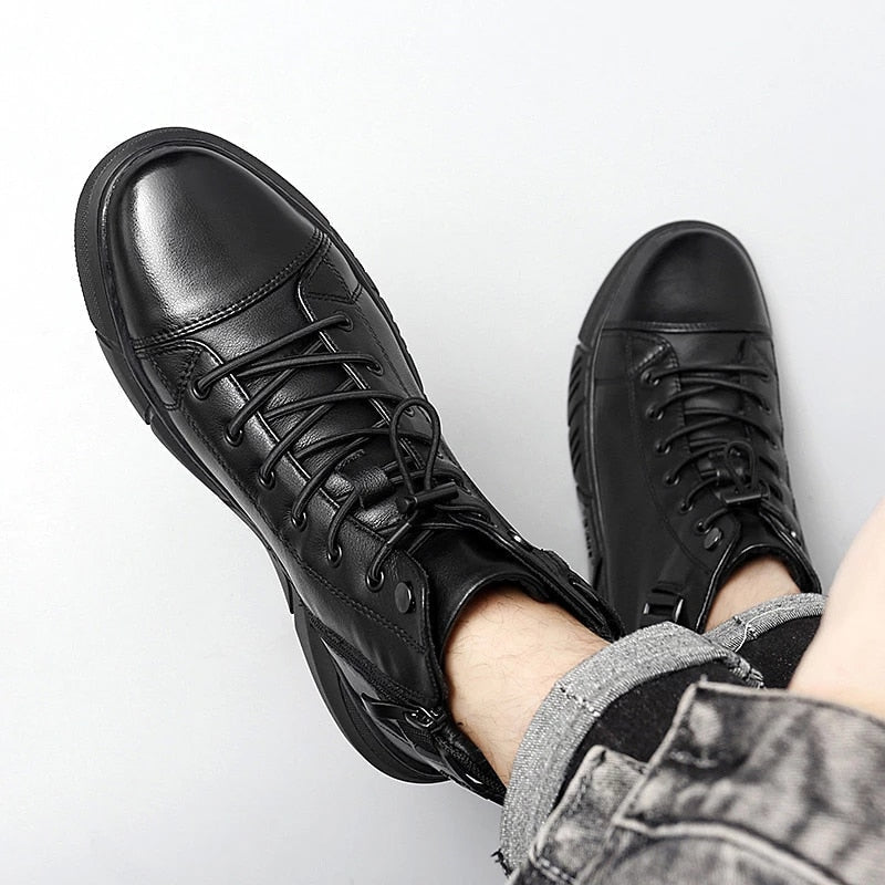 Kasper | Botín Sneaker Negro Acordonado de Piel - StilfulltMen's shoesSKU_1767029075363_80438NegroKasper | Botín Sneaker Negro Acordonado de Piel