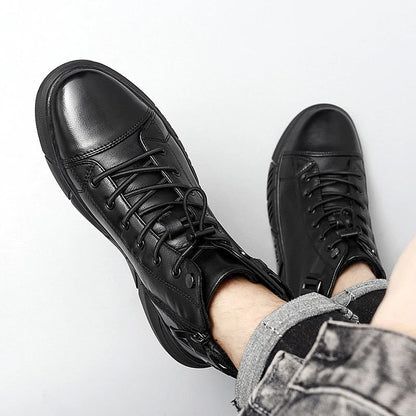 Kasper | Botín Sneaker Negro Acordonado de Piel - StilfulltMen's shoesSKU_1767029075363_80438NegroKasper | Botín Sneaker Negro Acordonado de Piel