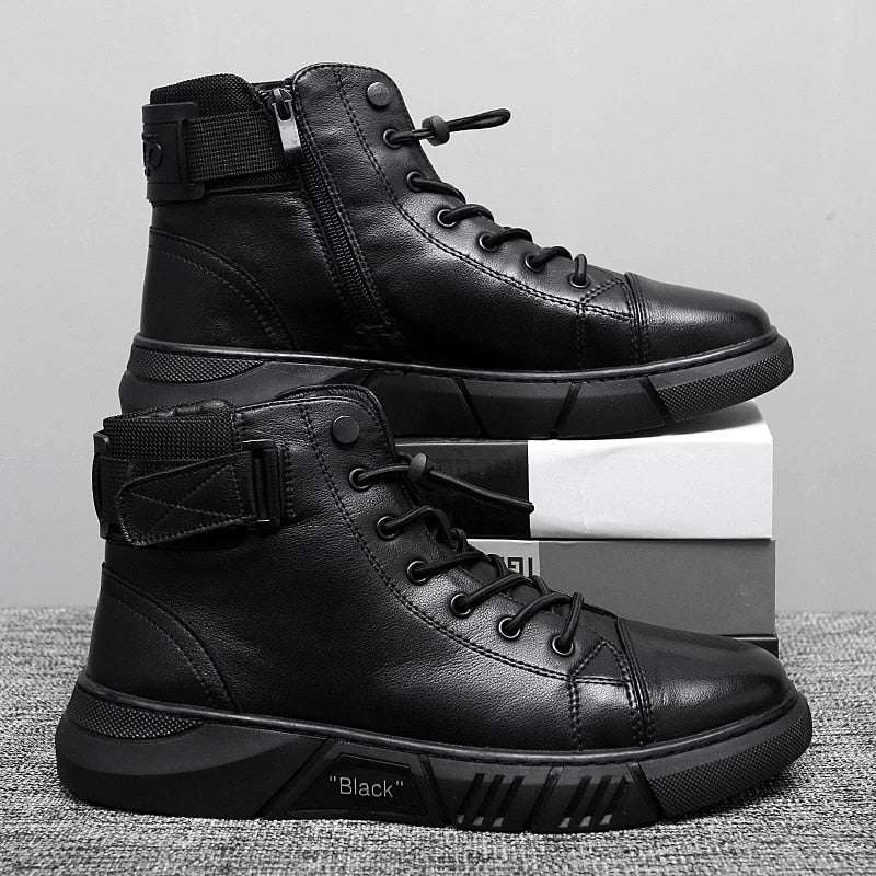 Kasper | Botín Sneaker Negro Acordonado de Piel - StilfulltMen's shoesSKU_1767029075363_80438NegroKasper | Botín Sneaker Negro Acordonado de Piel