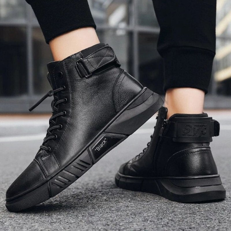 Kasper | Botín Sneaker Negro Acordonado de Piel - StilfulltMen's shoesSKU_1767029075363_80438NegroKasper | Botín Sneaker Negro Acordonado de Piel