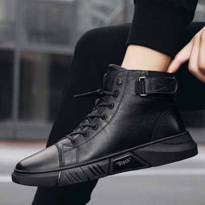 Kasper | Botín Sneaker Negro Acordonado de Piel - StilfulltMen's shoesSKU_1767029075363_80438NegroKasper | Botín Sneaker Negro Acordonado de Piel