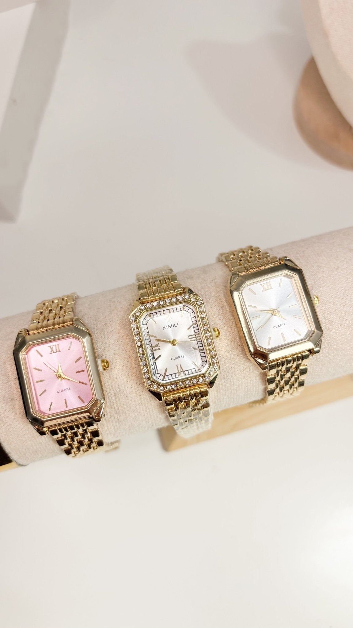 Katherine gold-tone crystal bracelet watch